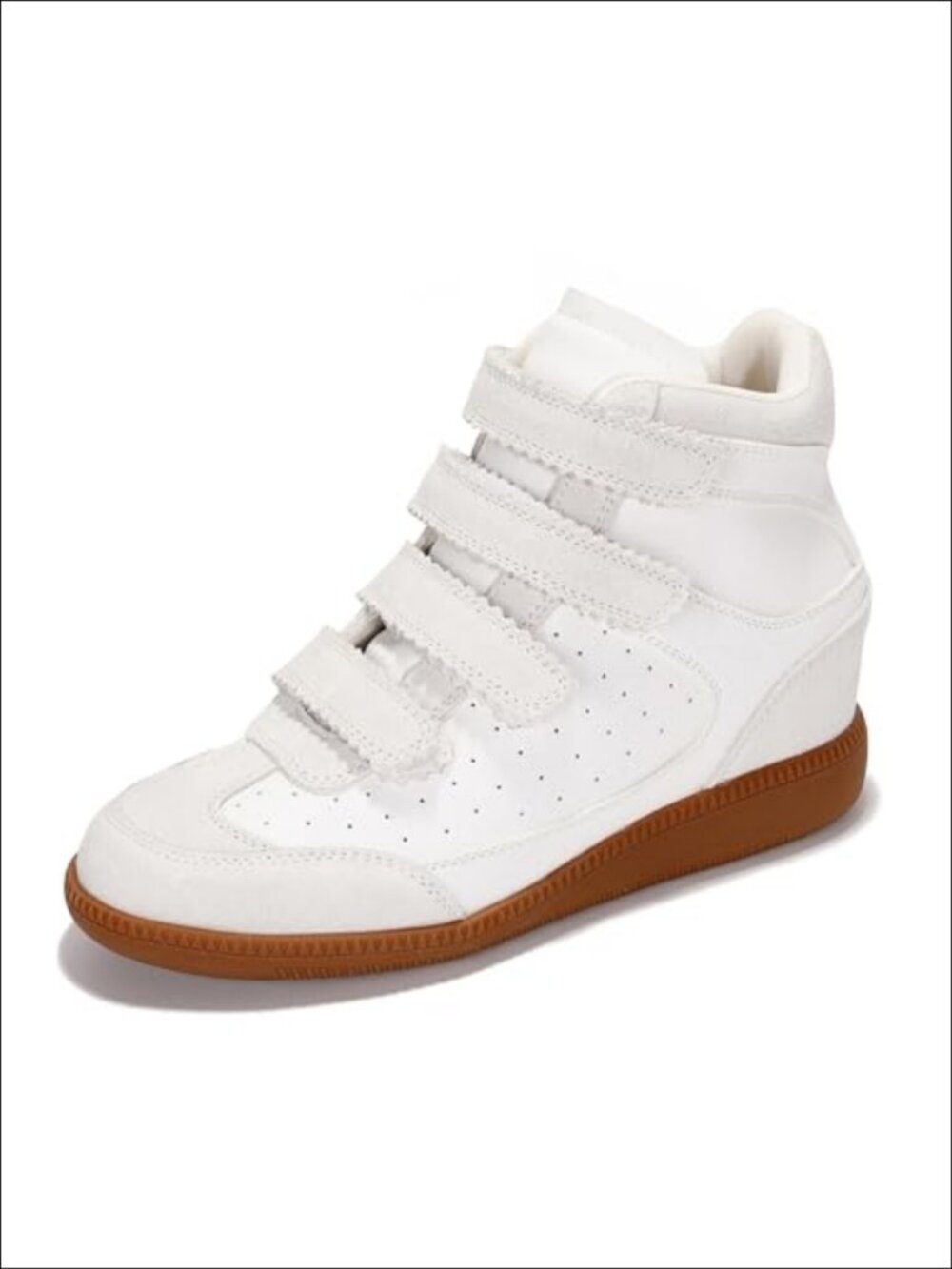 Womens Wedge High-Top Sneakers Memory Foam Insole Lace Up Casual